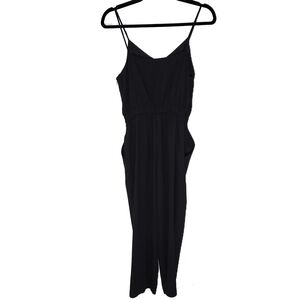 Uniqlo Black Shoulder Spaghetti-Strap Jumpsuit